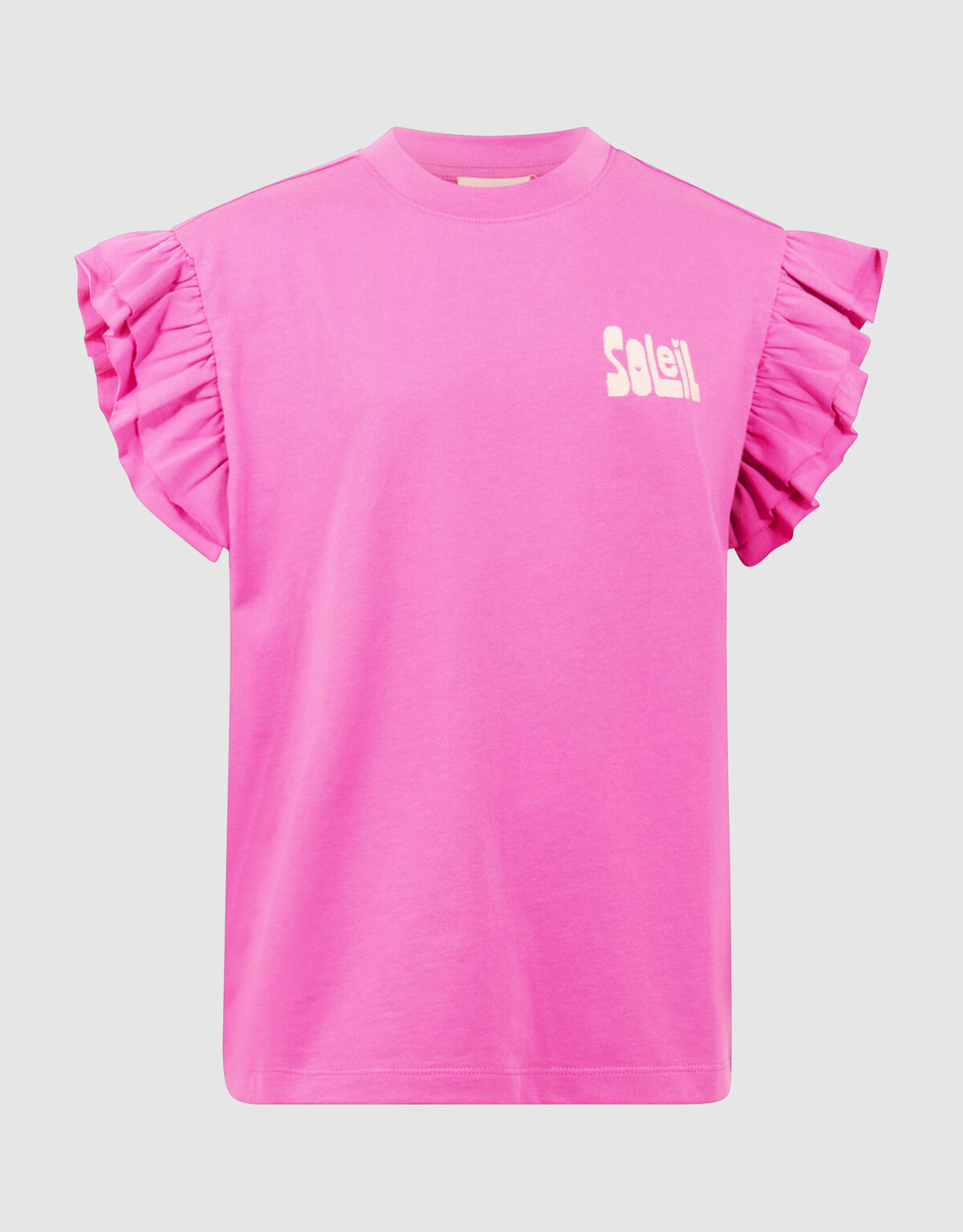Ruffle Soleil Artwork T-shirt Roze