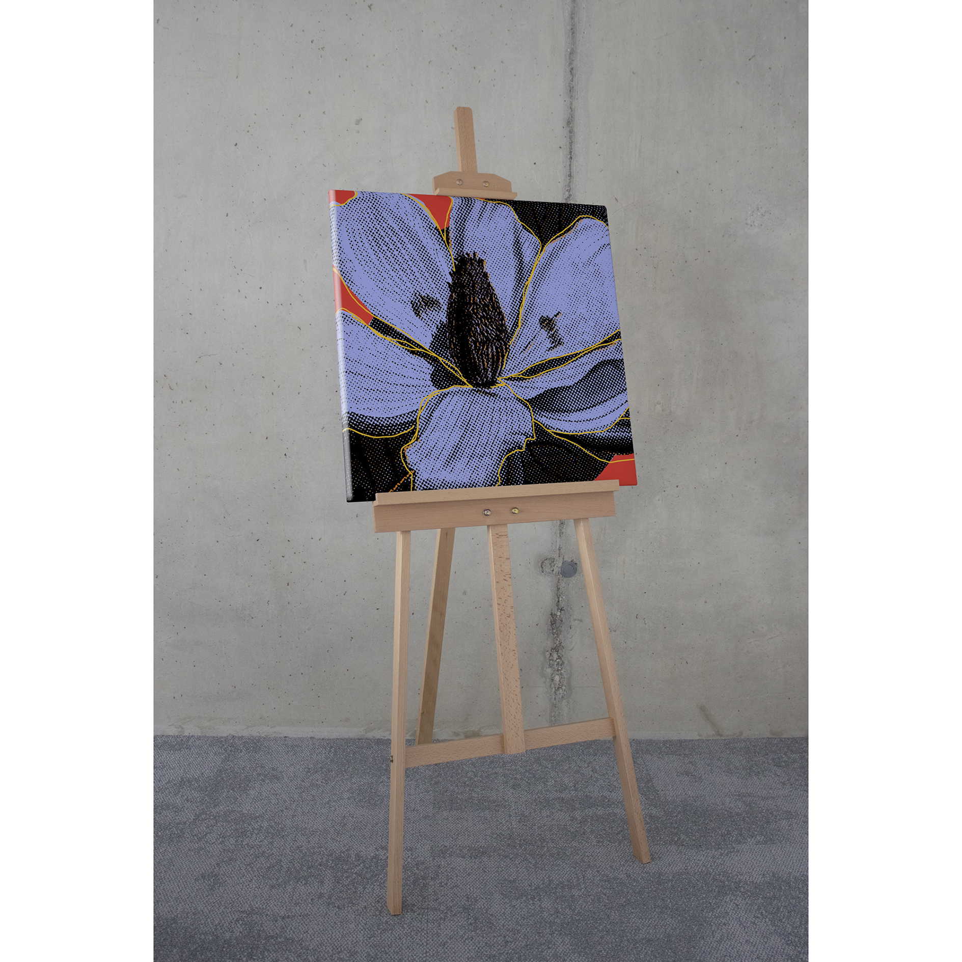 Keilrahmenbild MAUVE FUSION - mauve-schwarz-rot - 60x60 cm