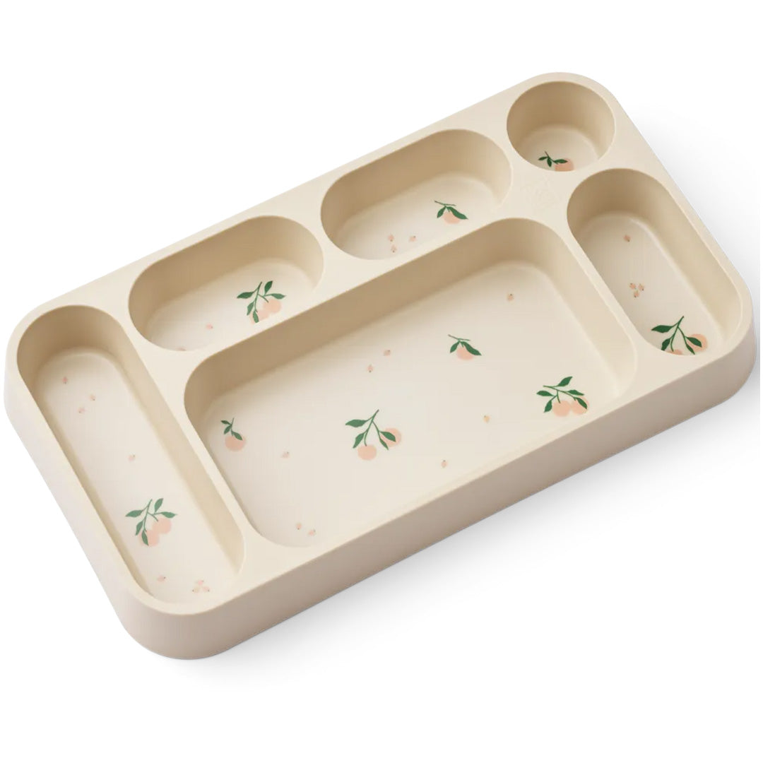 liewood kinderbord met vakken mosu - peach - sea shell