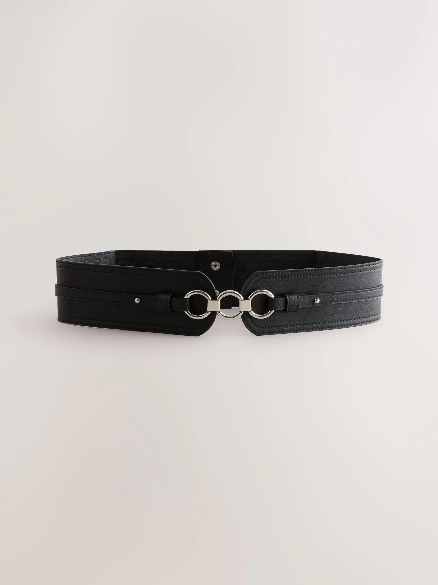 Zwart - Brede riem in korsetstijl