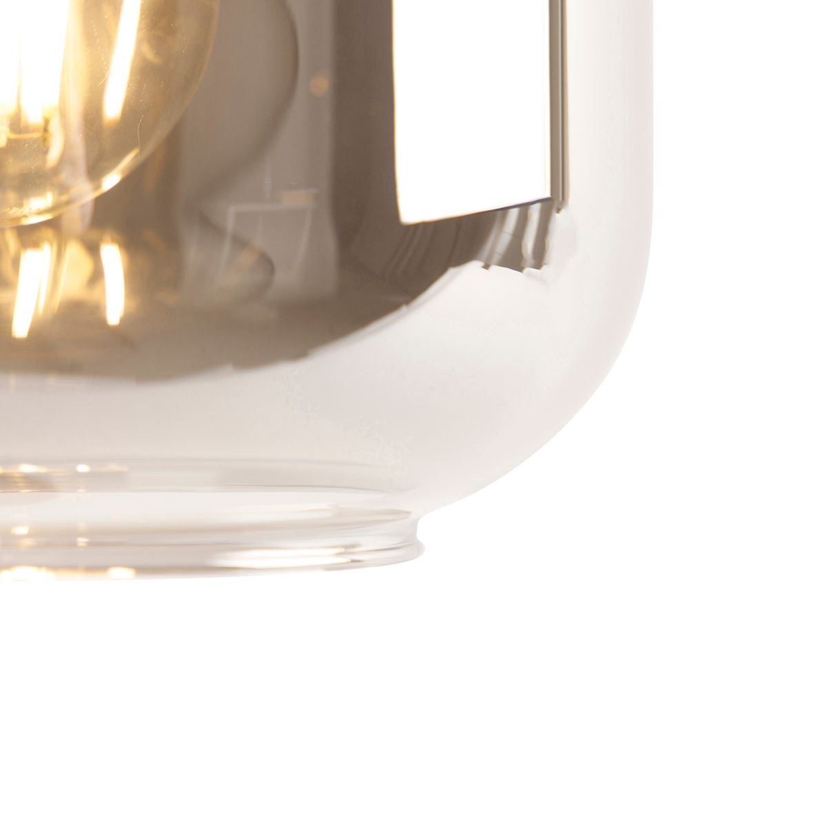 Smart tafellamp zwart met goud en smoke glas incl. Wifi A60 - Zuzanna