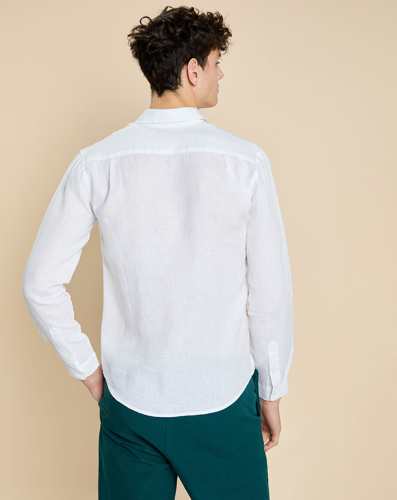 Harris Wilson Chemise slim 100% Lin Danny blanche