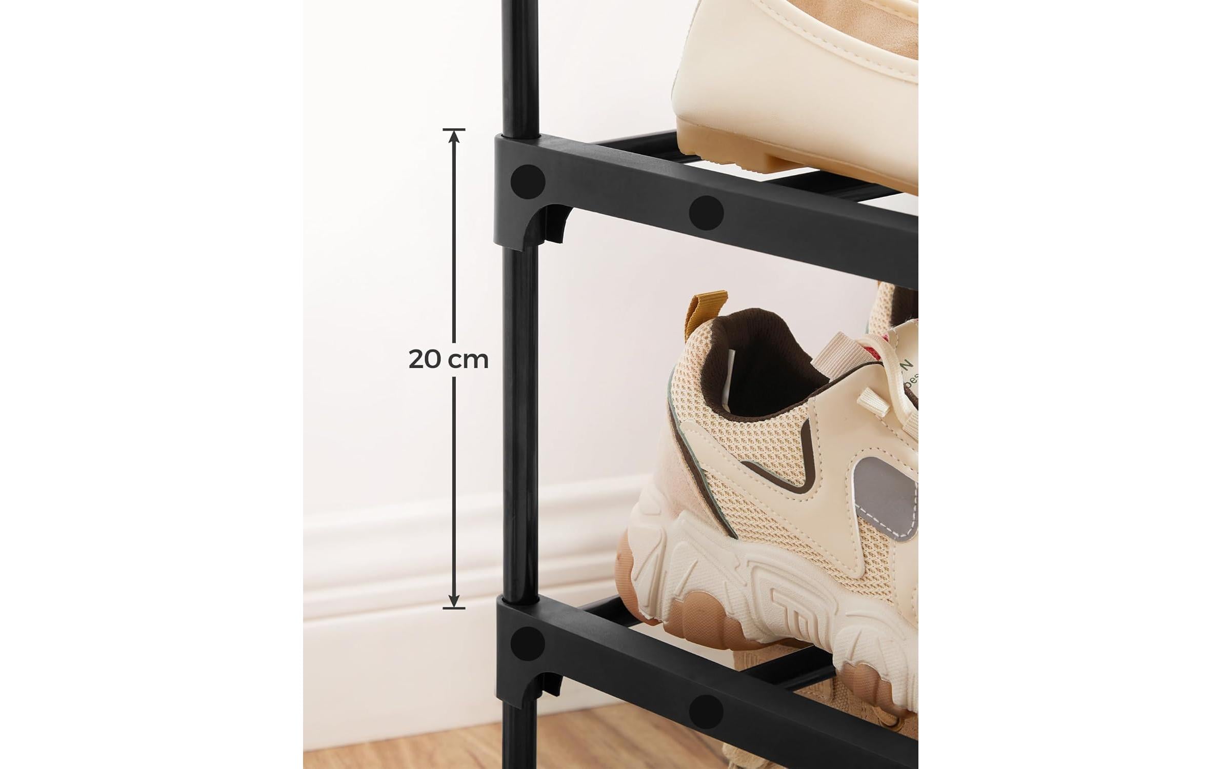Schuhregal 92 x 194 cm, SchwarzSchuhgestell mit 10 Ablagen