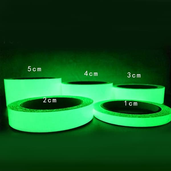 Selvlysende fluorescerende tape - 10 meter lang, lyser i opptil 12 timer i mørket