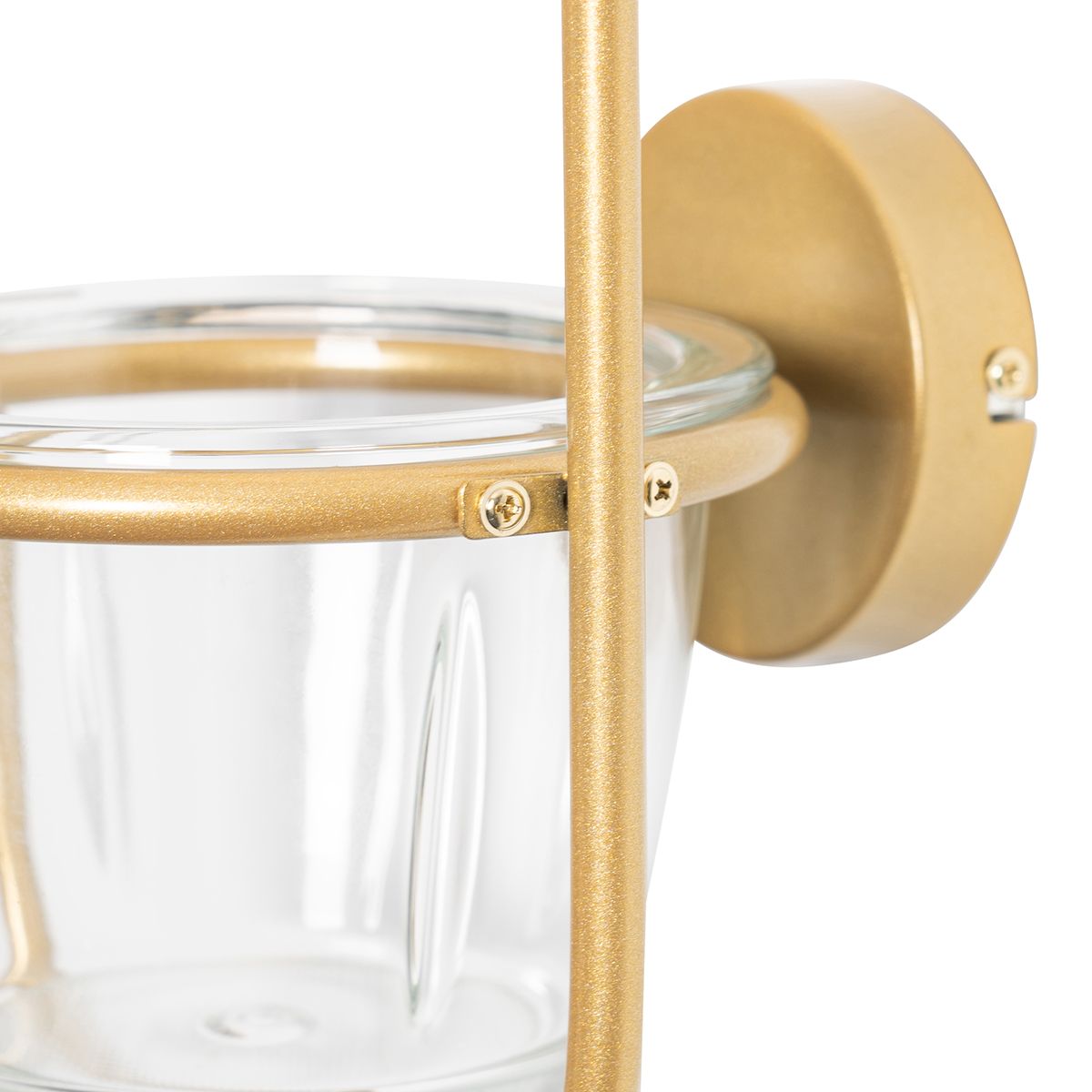 Art deco wandlamp goud met wit glas - Isabella