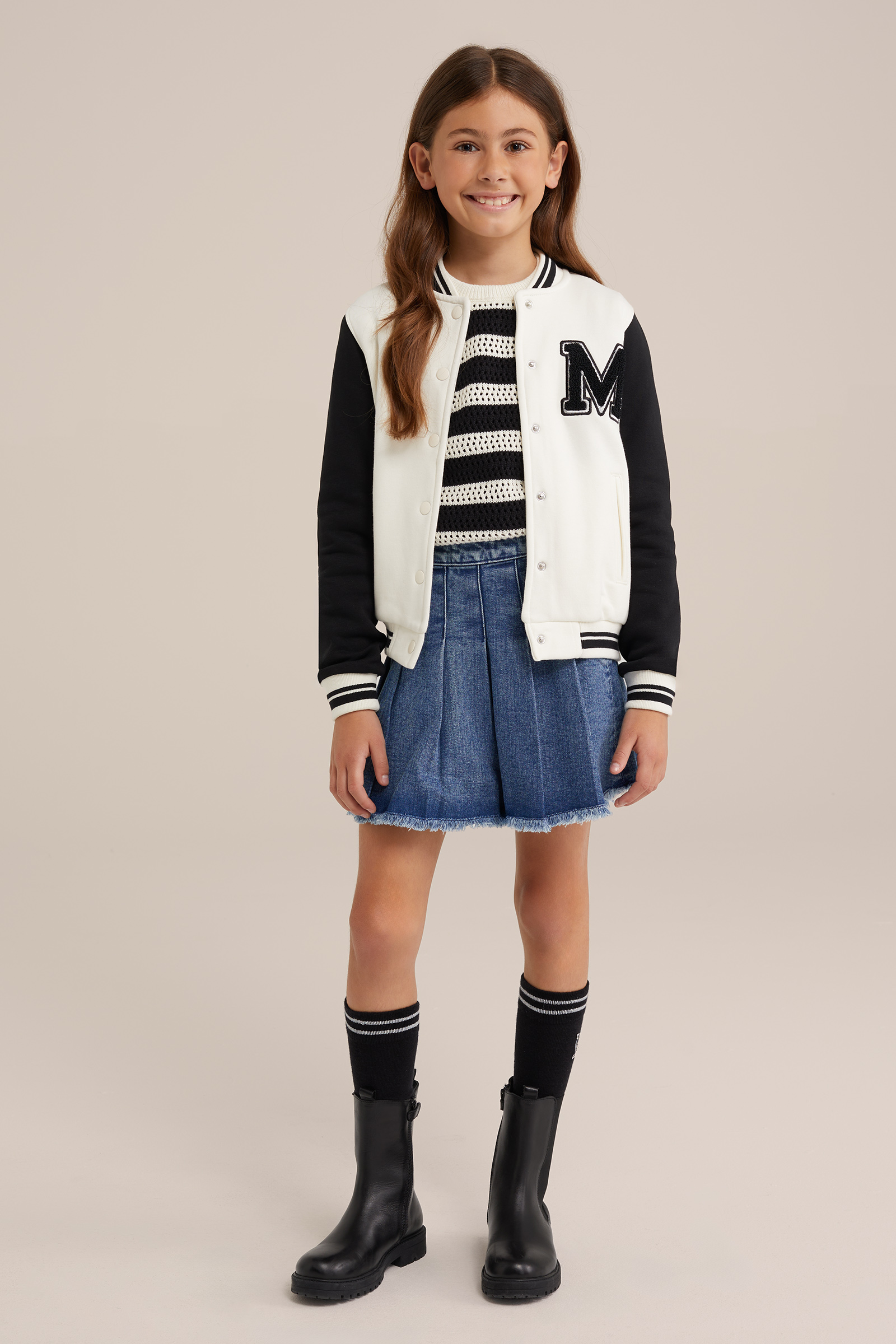 Meisjes gestreepte trui WE Fashion Zwart