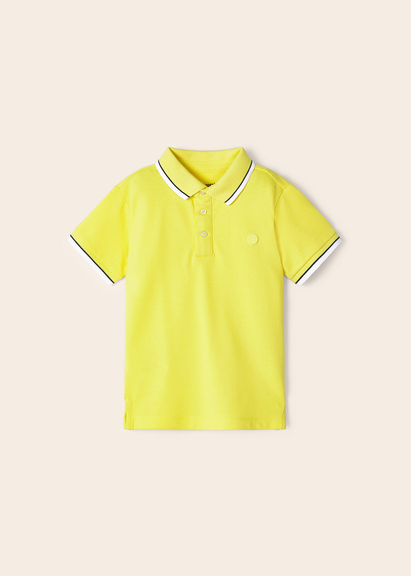 Camisa polo de manga curta em algodão sustentável para meninos