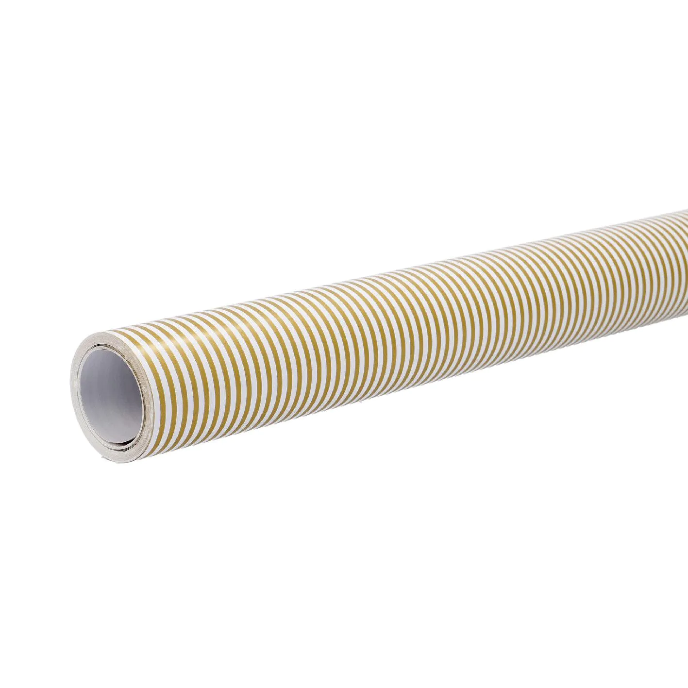 Geschenkpapier Streifen, gold/weiß, 10 m