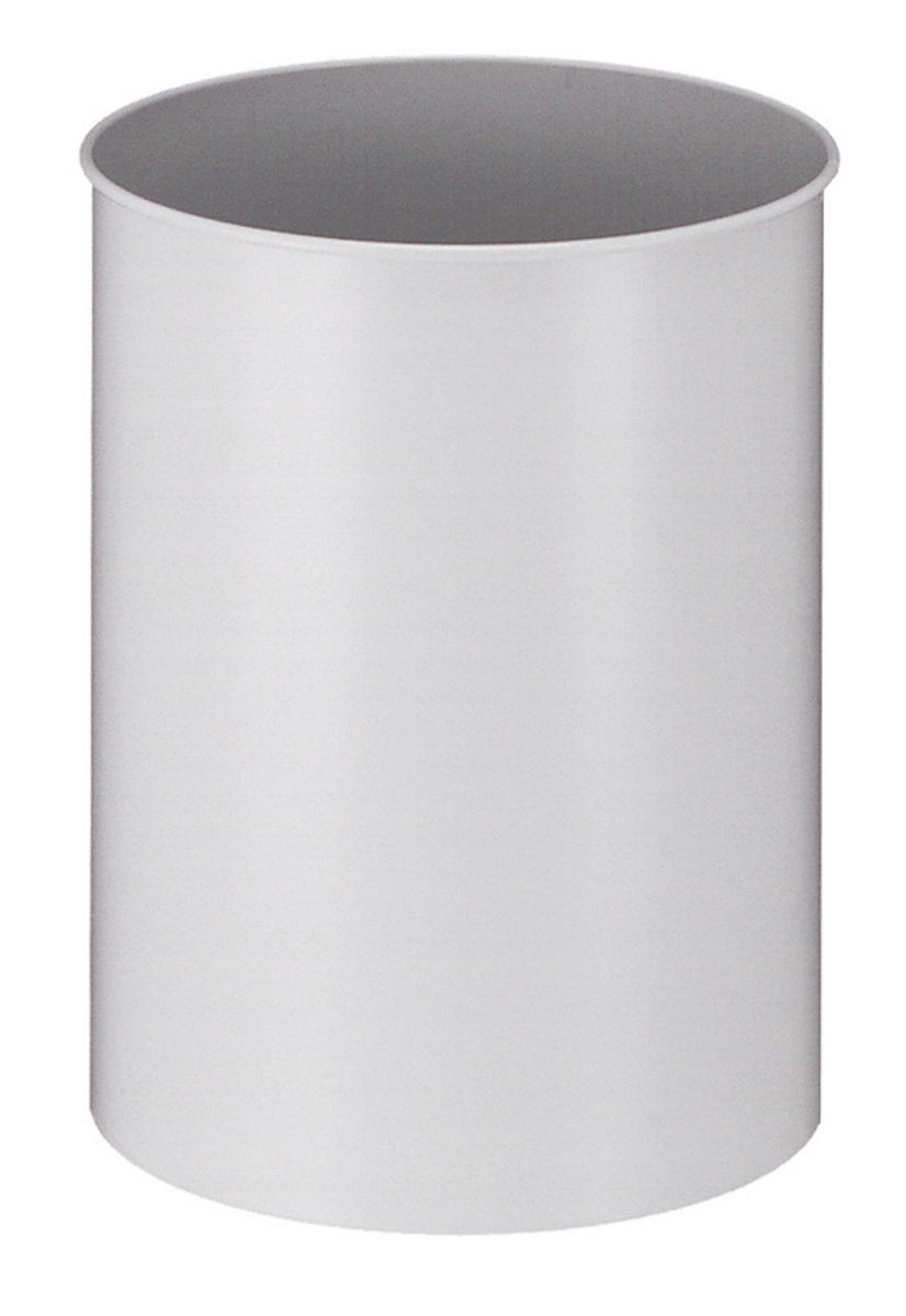 PROREGAL Stijlvolle ronde metalen prullenbak 15 liter HxØ 30,5 x 25,5 cm Grijs