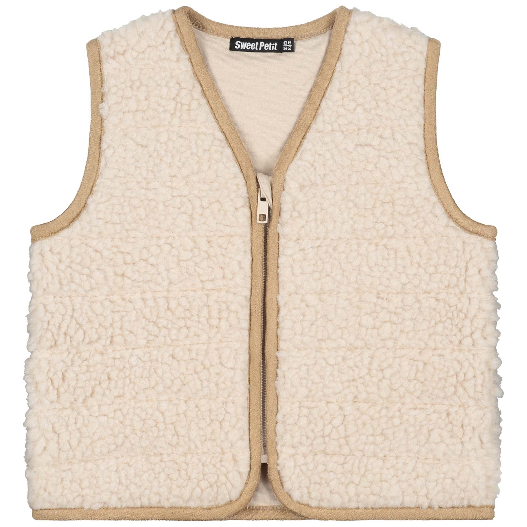 Sweet Petit peuter gilet Jef mouwloos effen beige