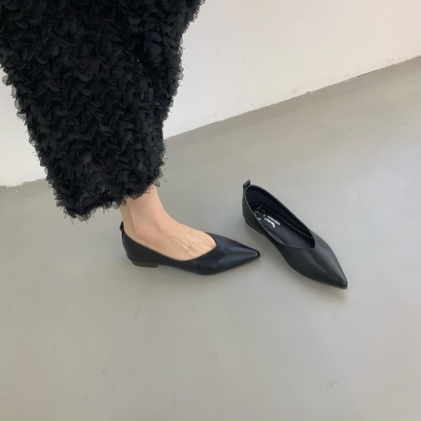 Anran - Kunstleren platte schoenen met puntige neus