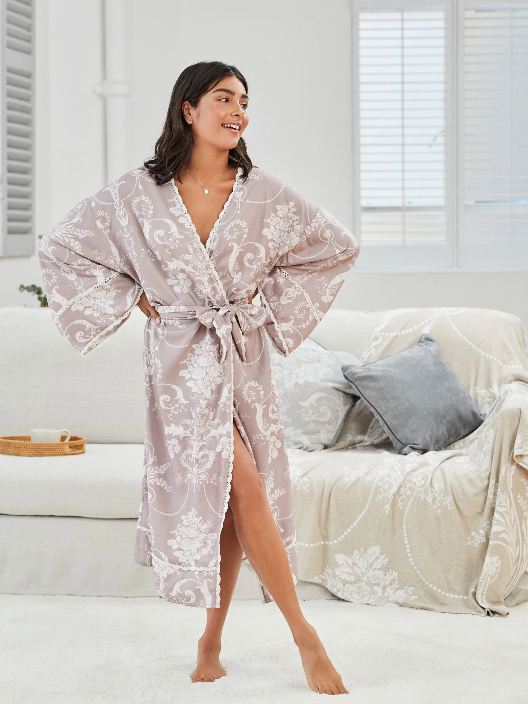 Mauve roze - Laura Ashley Josette badjas