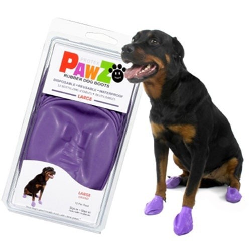 Botas de borracha natural Pawz para cães, roxas