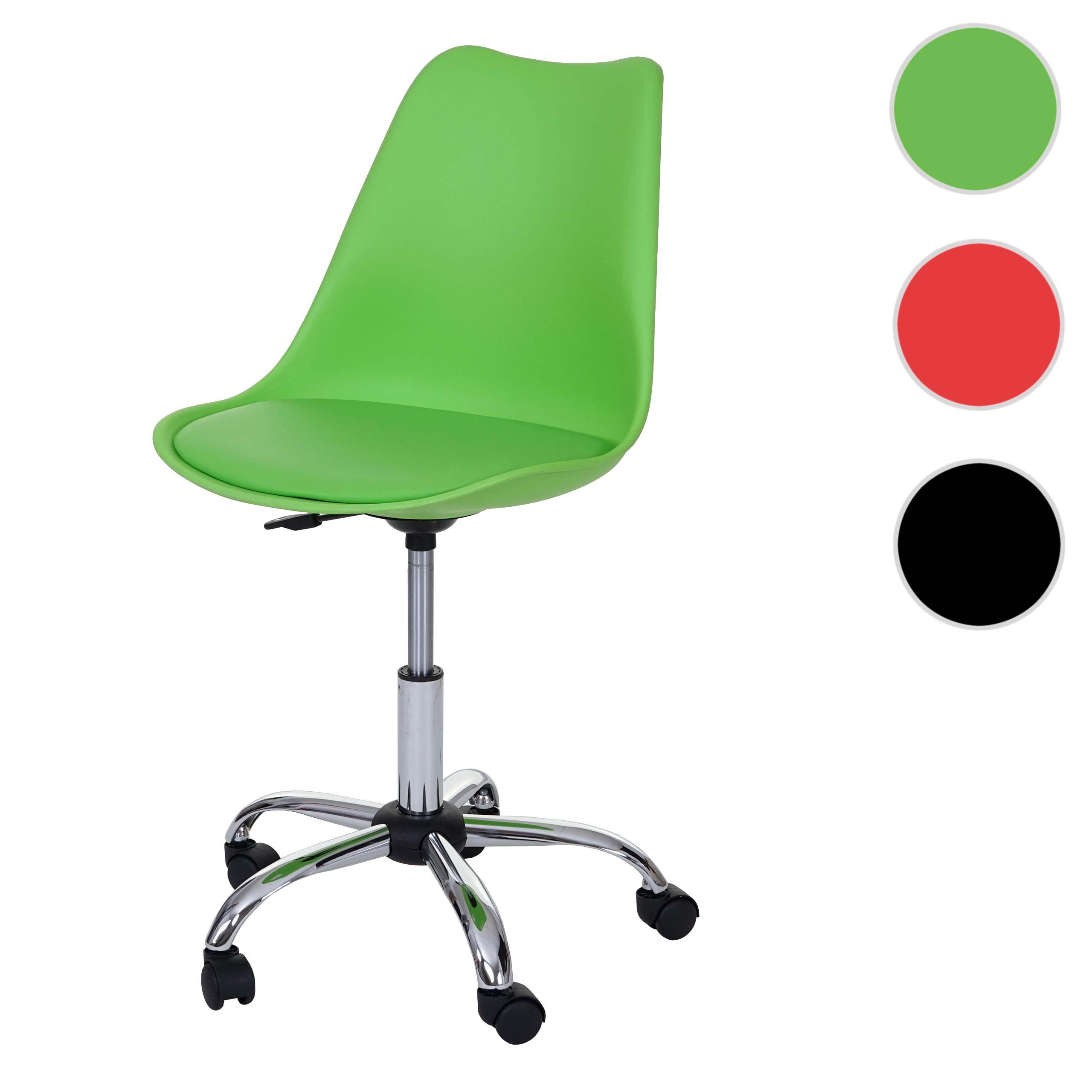 Drehstuhl Malmö MCW-B15, Bürostuhl Arbeitshocker, höhenverstellbar ~ Kunstleder, grün