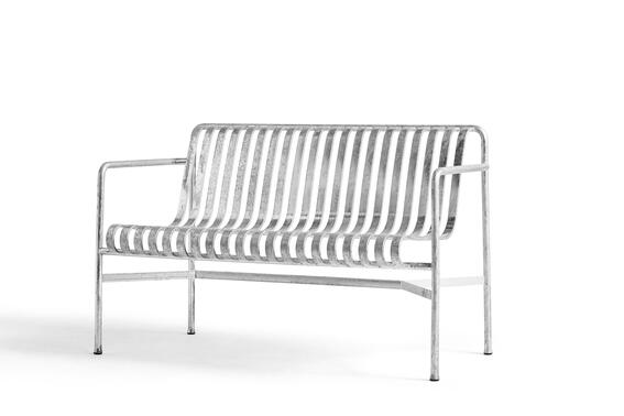 HAY  Palissade dining bænk, stål - Hot Galvanised