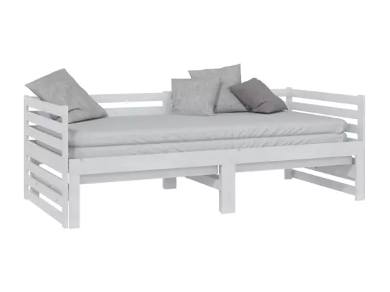 Lit coulissant sans matelas blanc 2x(90x200) cm