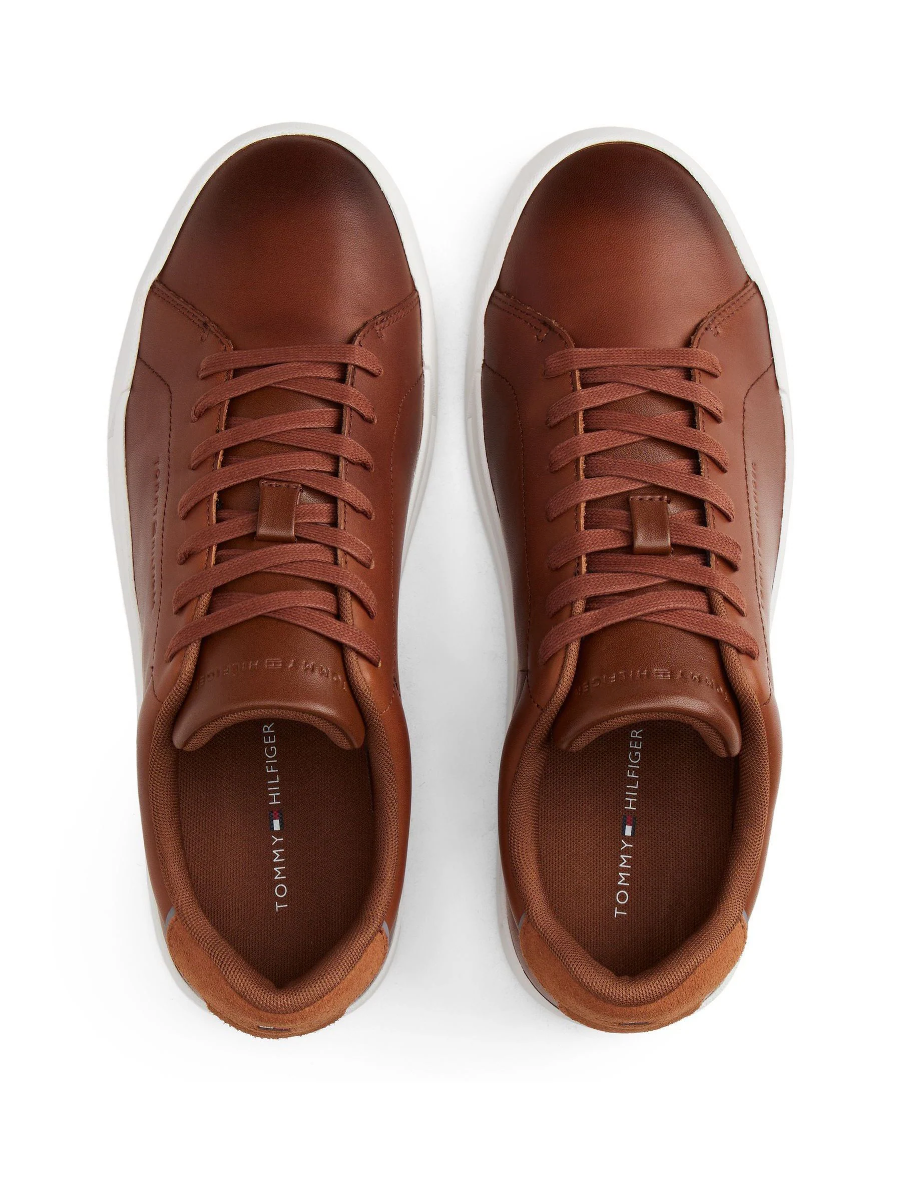 Tommy Hilfiger Leren Debossed Logo Court Sportschoenen