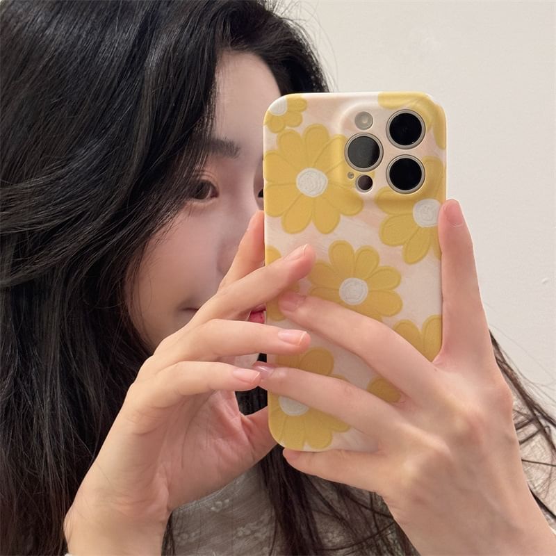 Fonekase - Bloemen telefoonhoesje - Apple iPhone 16 Pro Max / 16 Pro / 16 Plus / 16 / 15 Pro Max / 15 Pro / 15 Plus / 15 / 14 Pro Max / 14 Pro / 14 Plus / 14 / SE / 13 Pro Max / 13 Pro / 13