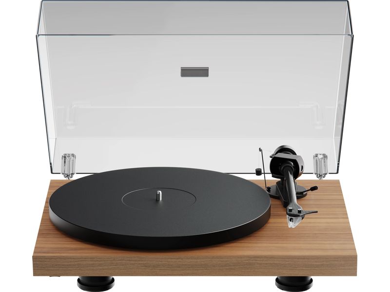 Pro-Ject Plattenspieler Debut EVO 2 Walnuss Plattenspieler mit TPE gedämpftem Gegengewicht