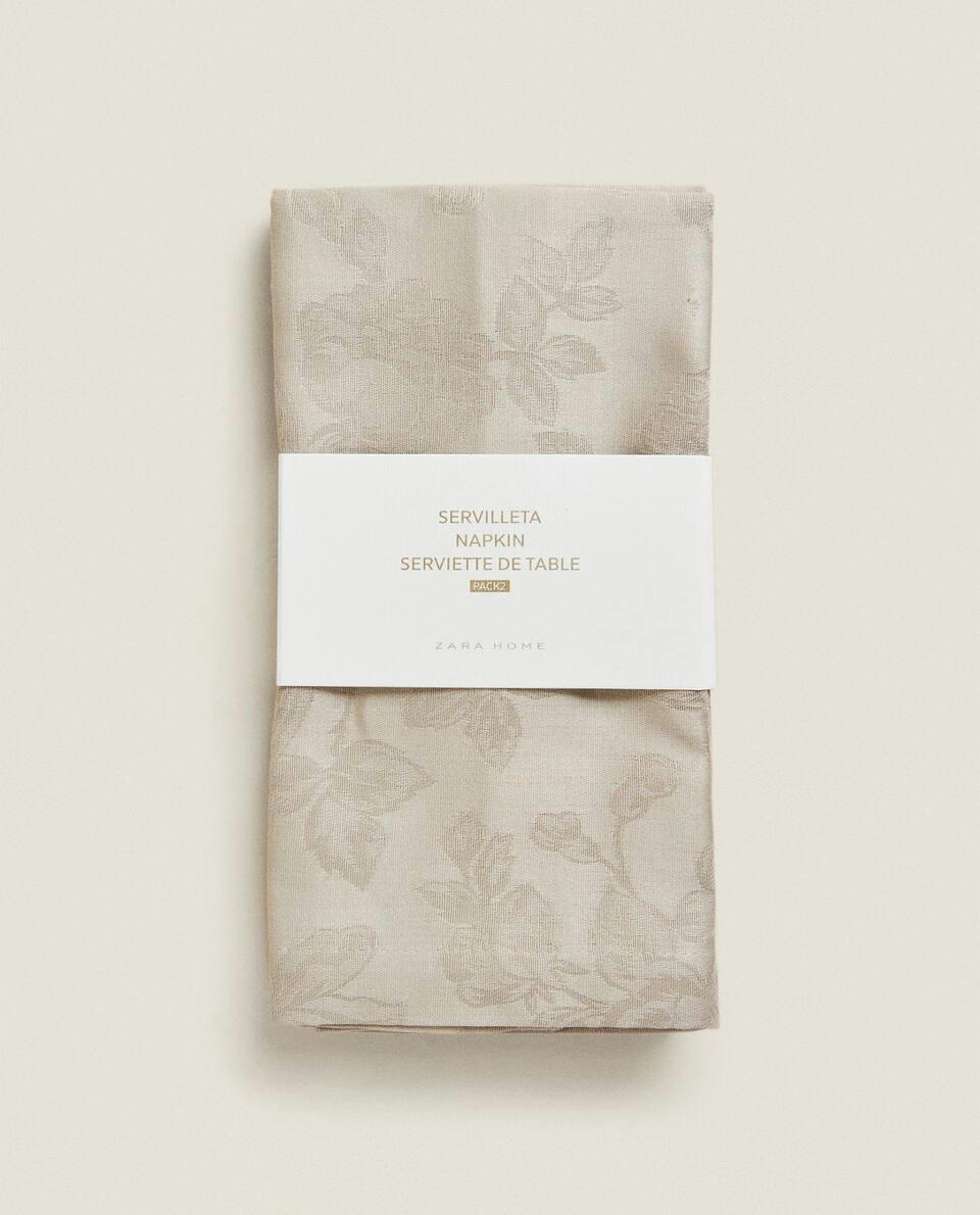 Guardanapos florais em jacquard (pacote com 2)