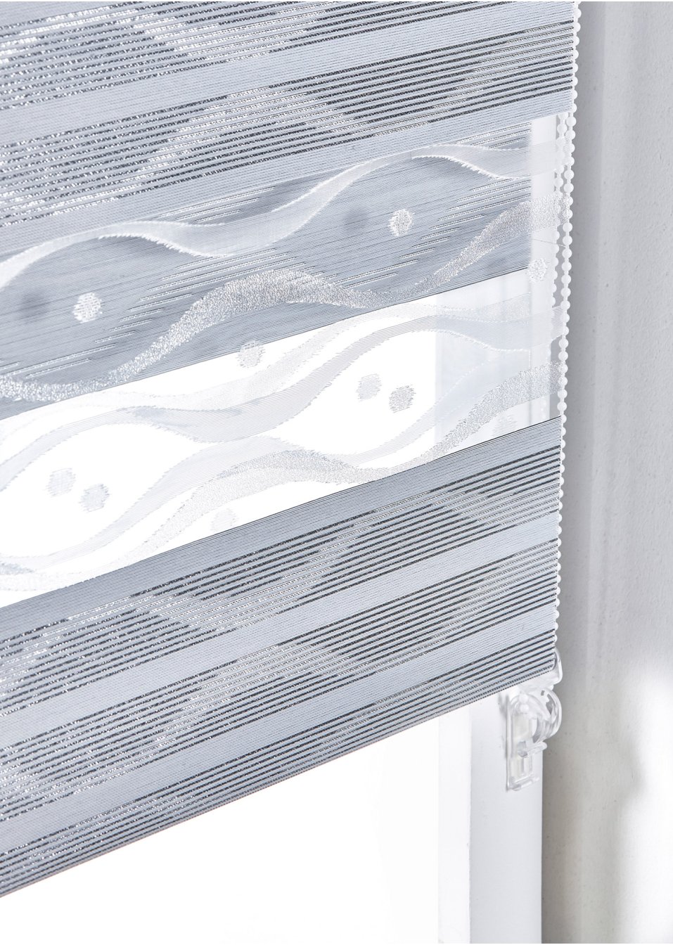 Jacquard duo rolgordijn met glans