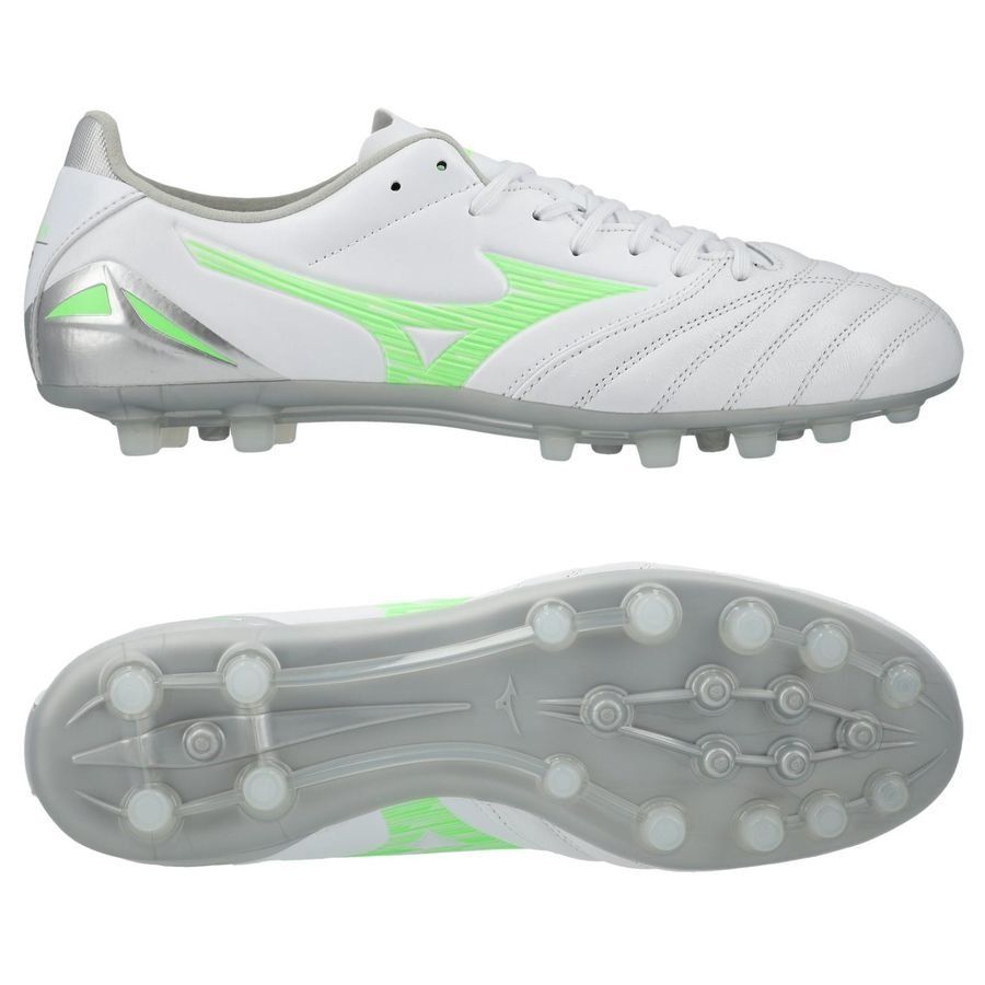 Mizuno Morelia Neo IV Pro AG Frontier - Blanc/Vert Néon/Cool Gray