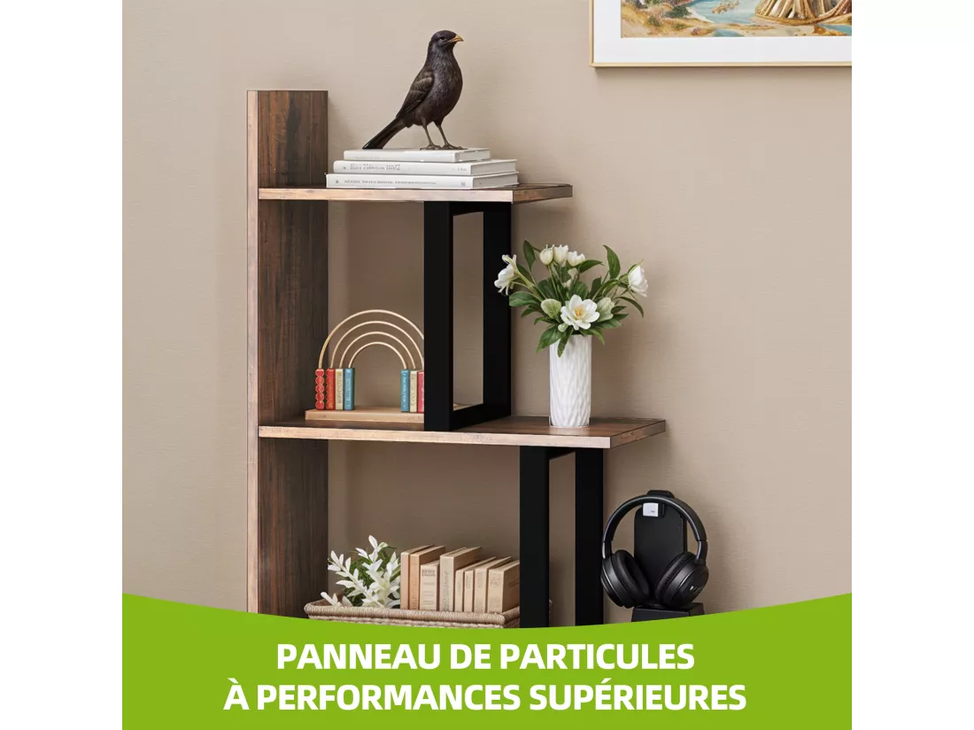 YITAHOME Bibliothèque à 5 étagères, en forme de L, étagère de rangement polyvalente, noir