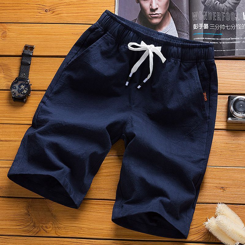 Ninine - Effen shorts met trekkoordtaille en rechte pijpen