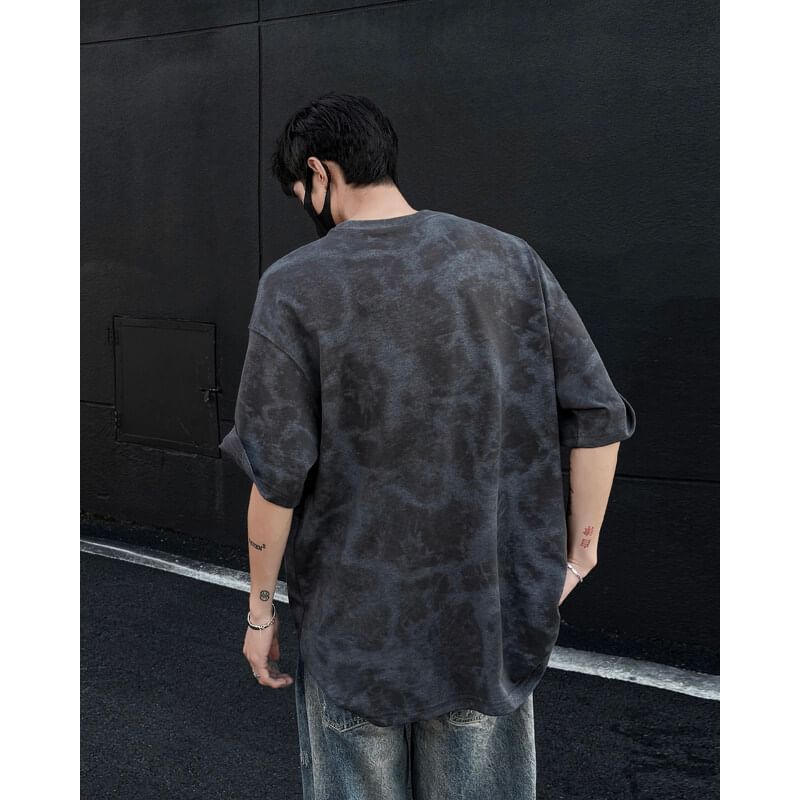 Derbundy - T-shirt met korte mouwen, ronde hals en tie-dye print