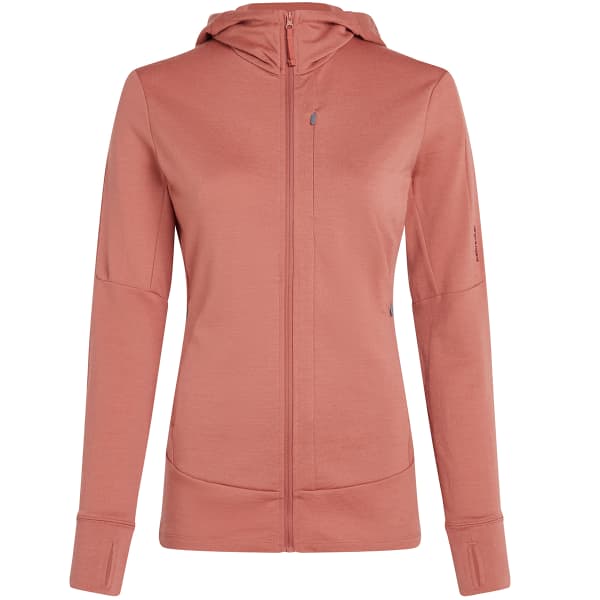 Veste polaire randonnée ICEBREAKER W 260 QUANTUM LS ZIP HOODIE CEDAR WOOD