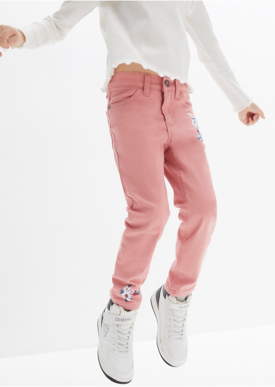 Pantalon twill thermo fille avec doublure jersey