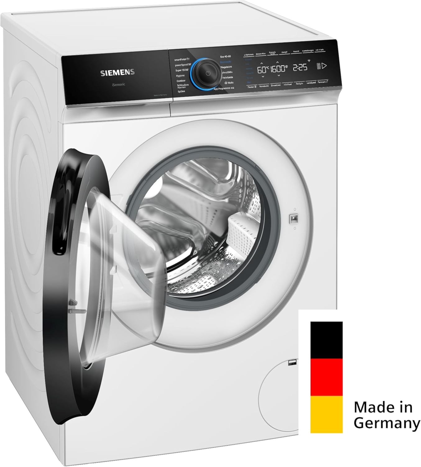 Siemens WG56B2041, iQ700, Smarte Waschmaschine 10 kg, 1600 UpM, Made in Germany, Antiflecken-System, smartFinish Bügelhilfe, schneller Waschen mit speedPack XL, Mini load für Einzelteile, aquaStop