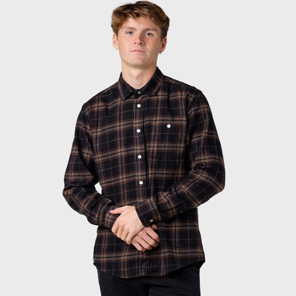 Klitmøller Collective Rocco Skjorte, herre (Brown Check)