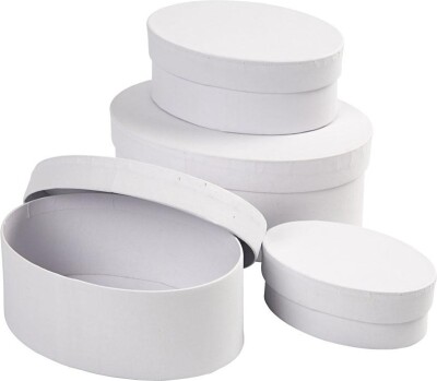 Ovale Æsker - H 4+5+6+7 CM - L 10+12+14+16 CM - Hvid - 4 Stk
