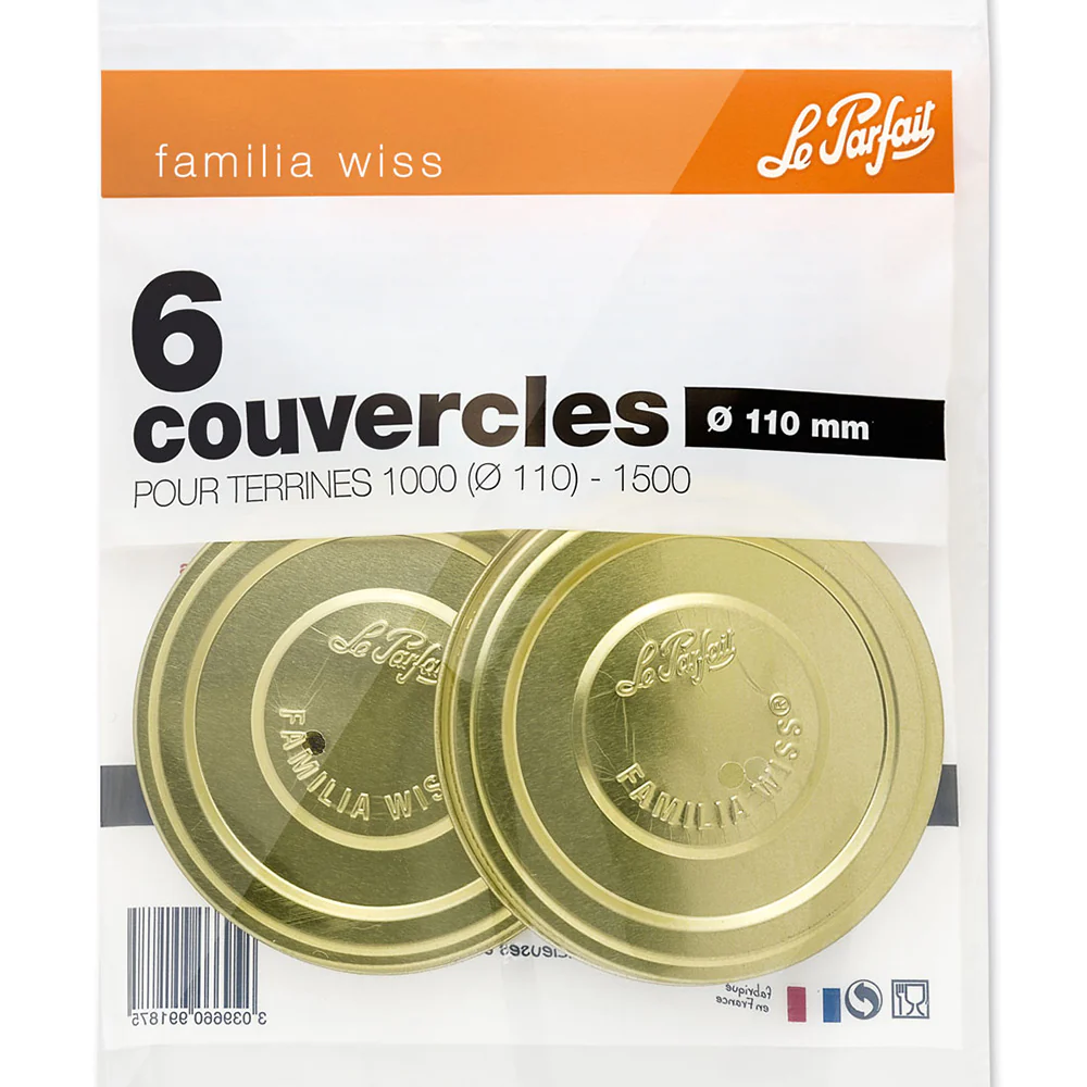 Sachet de 6 couvercles Familia Wiss 11 cm Le Parfait