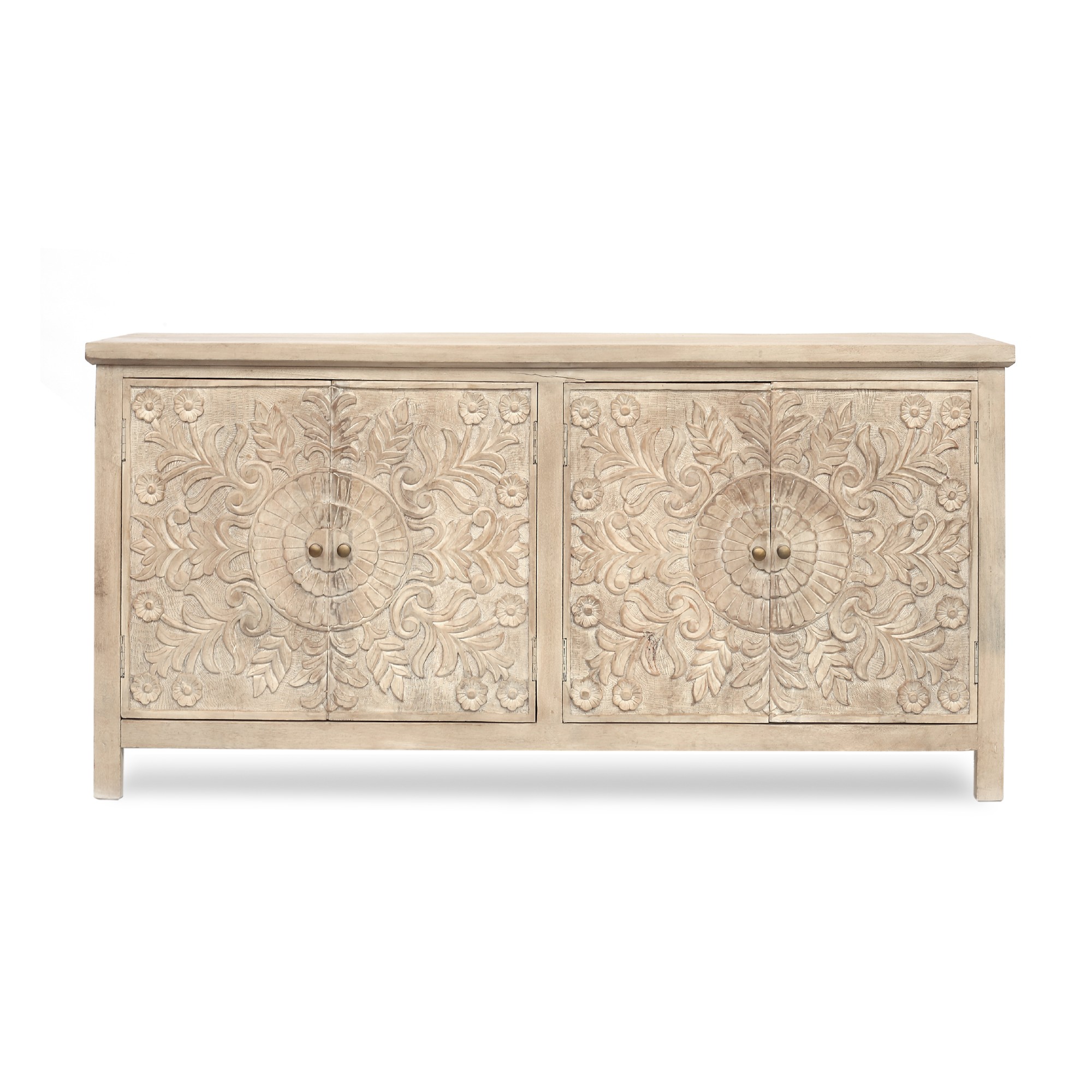 Sideboard 'Ladeche', whitewashed, B 175 cm, H 85 cm, L 40 cm von fischer's lagerhaus