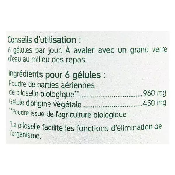 Cápsulas Vegetais de Pilosela Orgânica Nat & Form 200