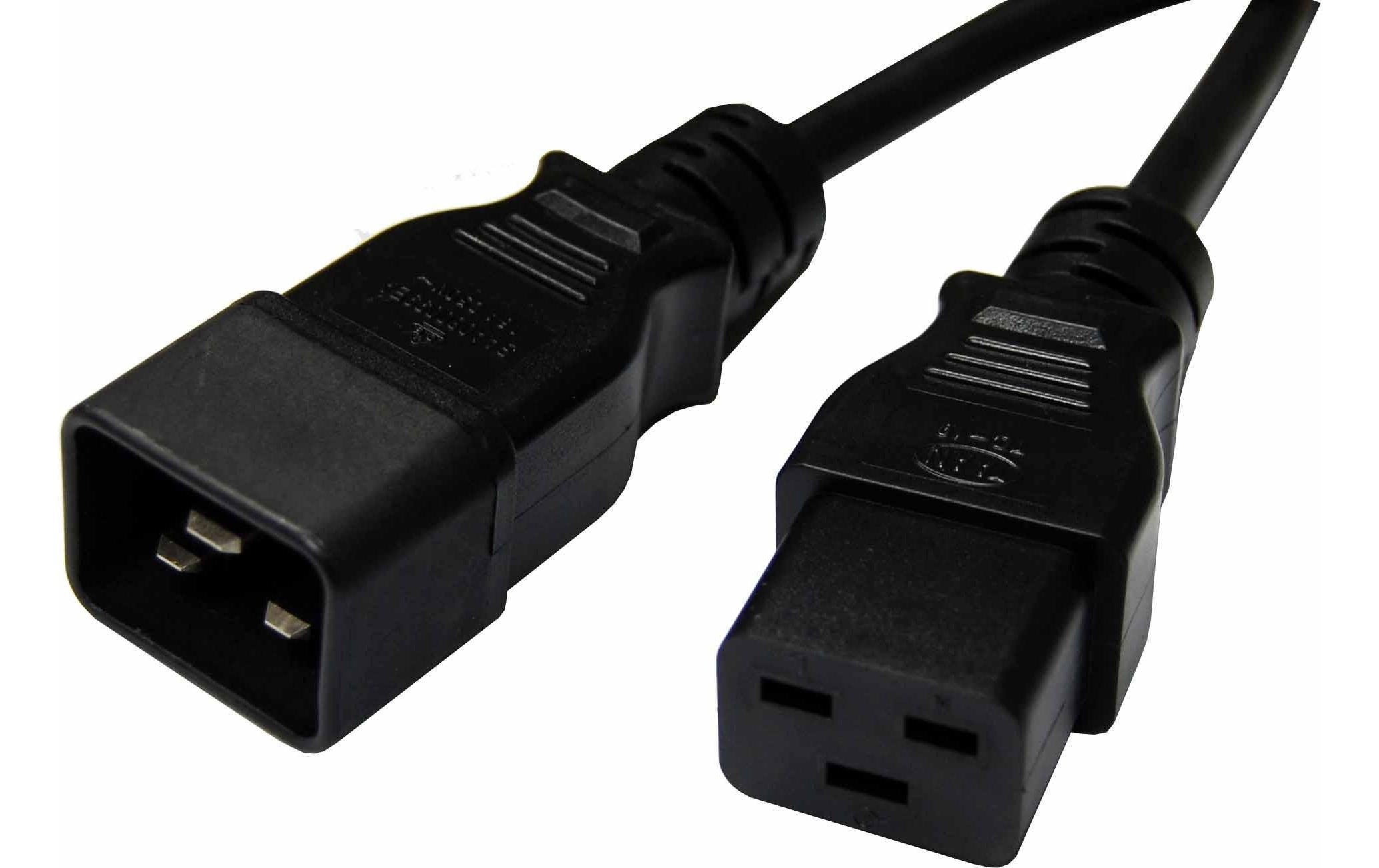Gerätekabel 0.5 m C19 - C20 SchwarzUSV-Verbindungskabel halogenfrei 16 A / 250 V