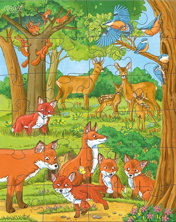 Puzzle TIERFAMILIEN 3x24-teilig