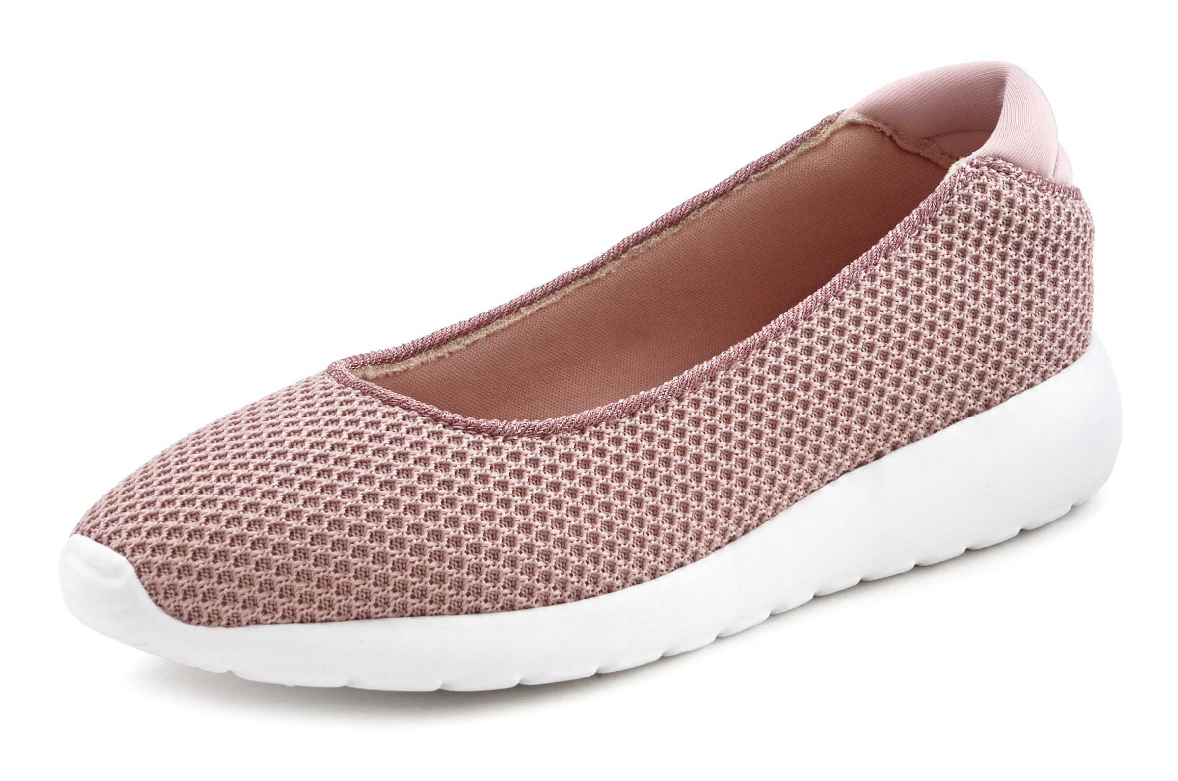 LASCANA Ballerina »Freizeitschuh, Slipper, Halbschuh,«  zum Reinschlüpfen, leichte Mesh-Optik VEGAN