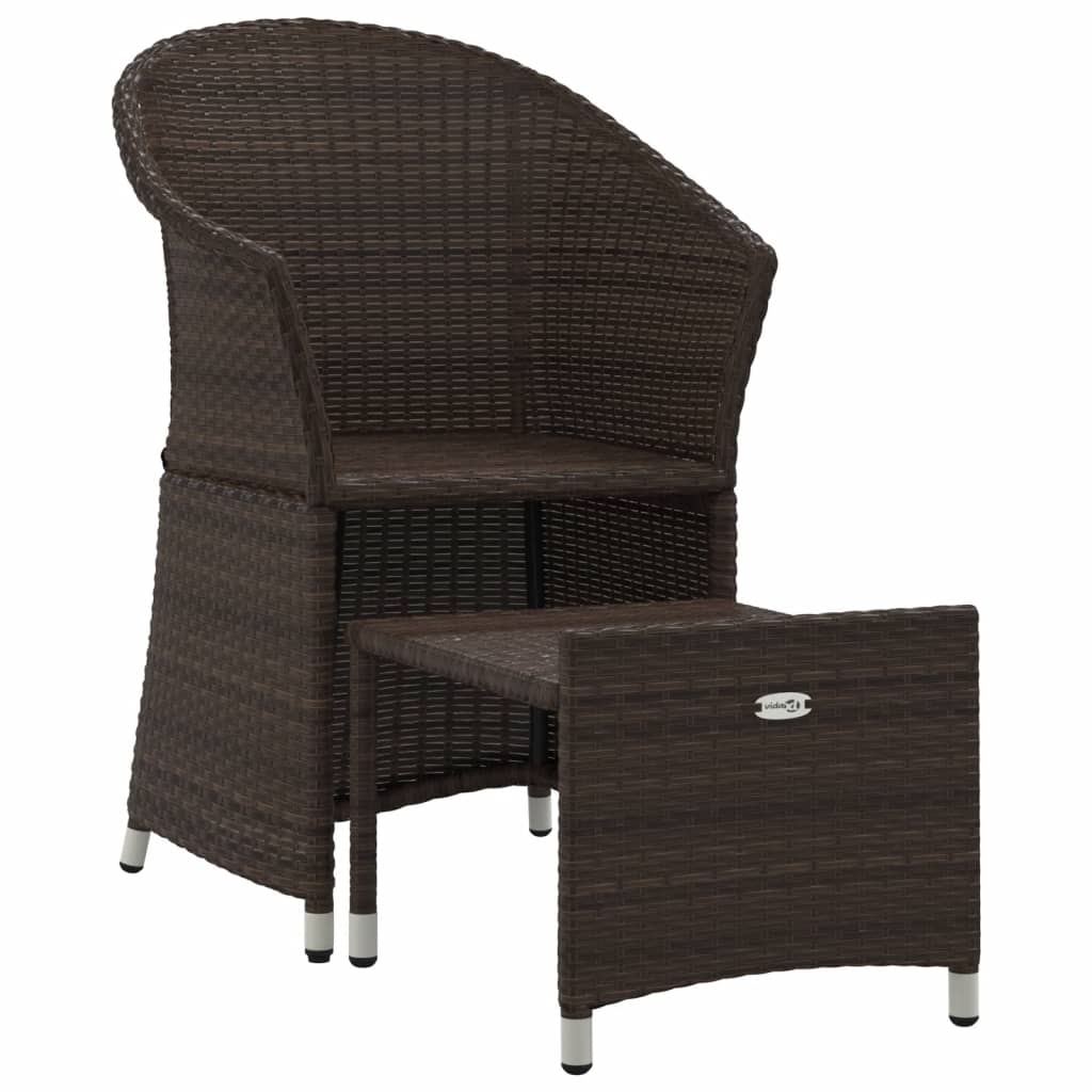 Salon de jardin meuble d'extérieur ensemble de mobilier 2 pièces avec coussins marron résine tressée