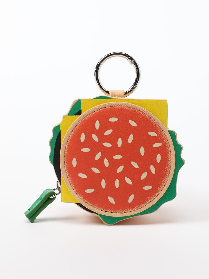 Porta-moedas em formato de hambúrguer - Camel Claro