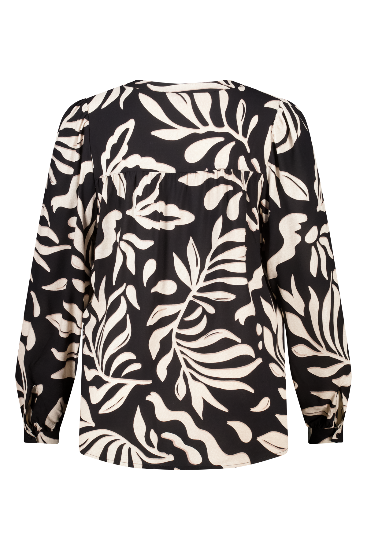 Blouse met print en klosjes Multi Neutraal