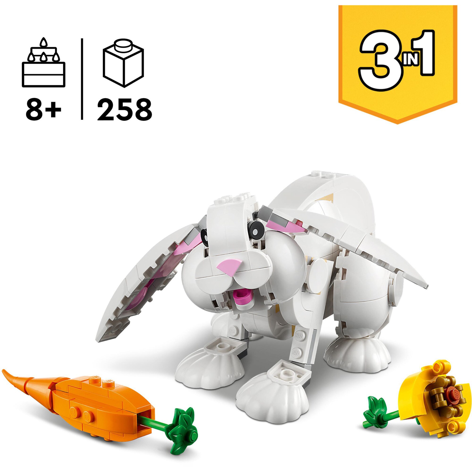 LEGO Konstruktionsspielzeug Creator 3-in-1 Weißer Hase