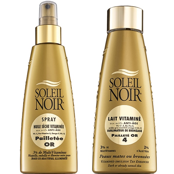 Lait vitaminé hydratant 04 & spray huile sèche vitaminée - Pailletée or - Corps - 2 x 150 ml