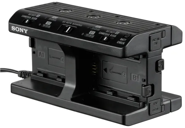 Sony NPA-MQZ1K - Batterioplader/strømadapter - 4 x batterier lader op - 2 output-stikforbindelser (USB) - for NP-FZ100; a6100; a6400; a6500; a6600; a7 III; a7C; a7R III; a7R IV; a7s III; a9; a9 II