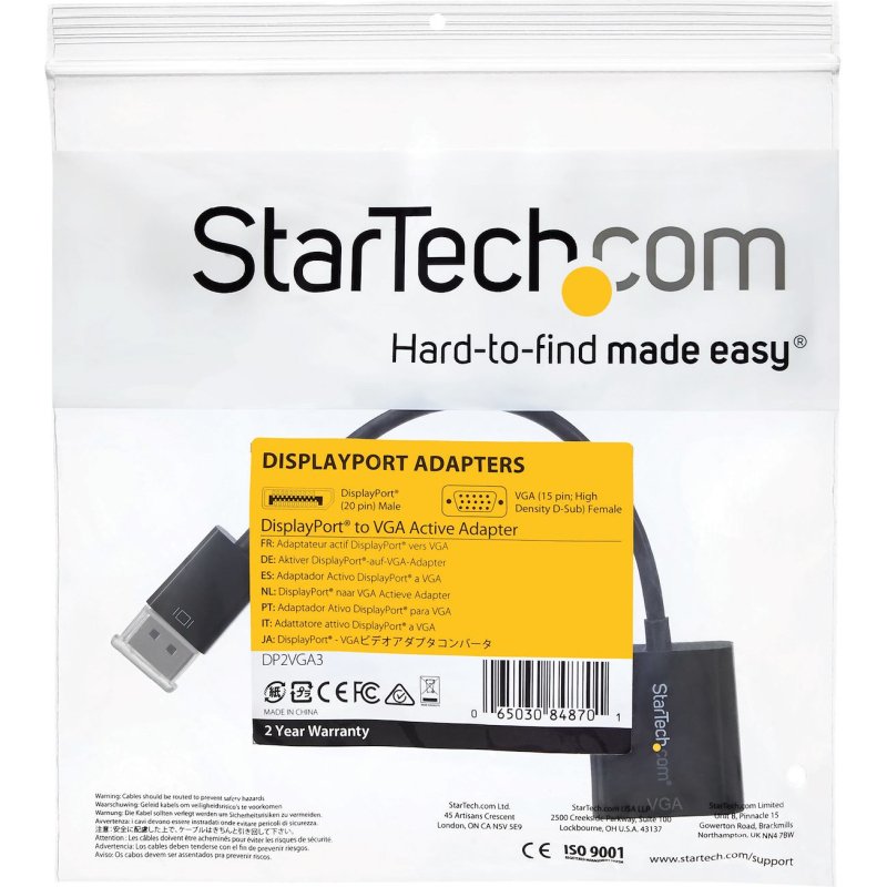 StarTech.com Câble adaptateur DisplayPort 1.2 vers VGA - Convertisseur DP 1.2 vers VGA - M/F - 1920x1200