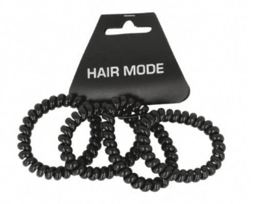 Hair Mode Haarelastiek Kabel Groot Zwart 4 Stuks