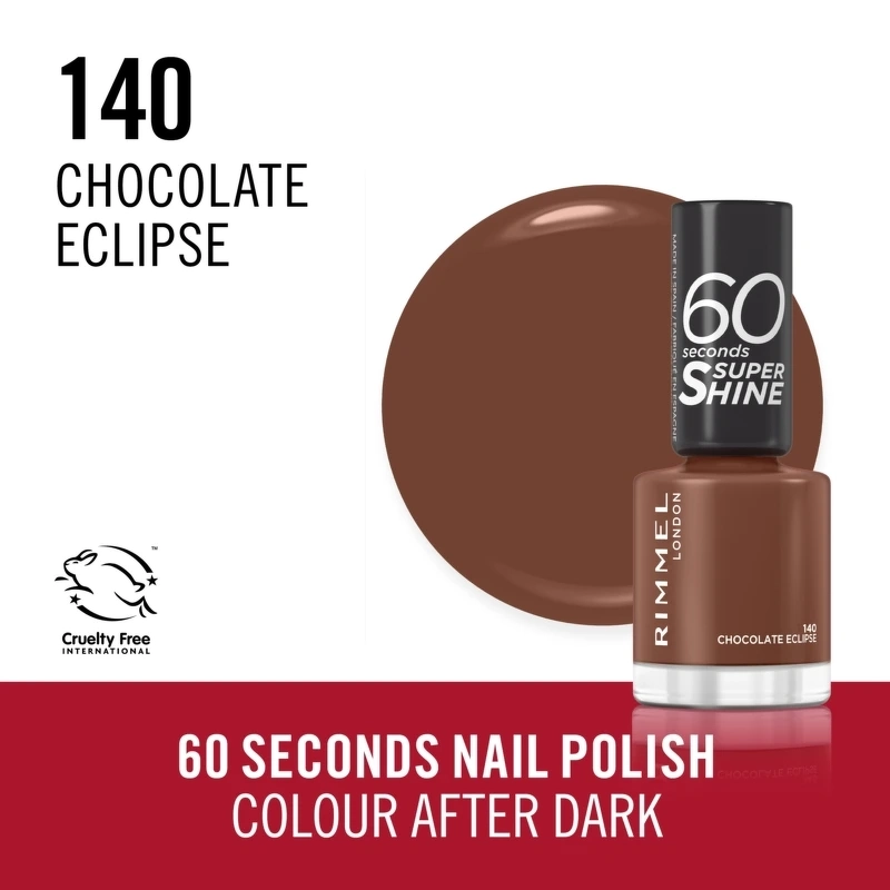 RIMMEL 60 Seconds Nail Polish 8 ml - 140 Chocolate Eclipse