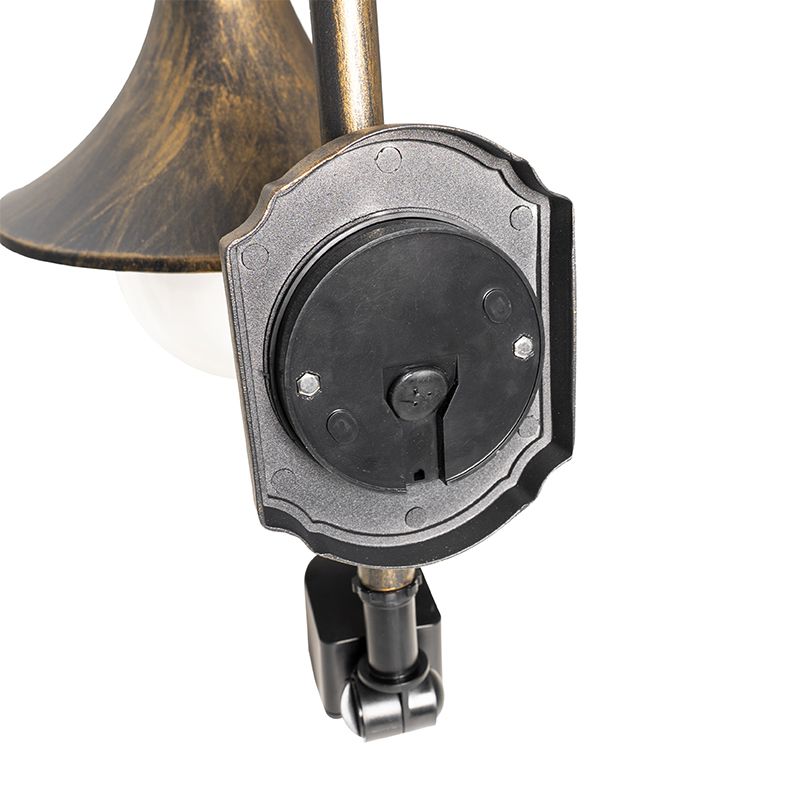 Buiten wandlamp antiek goud IP44 incl. bewegingsmelder - Daphne